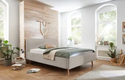Doppelbett Dalila 180x200cm Teddystoff - beige