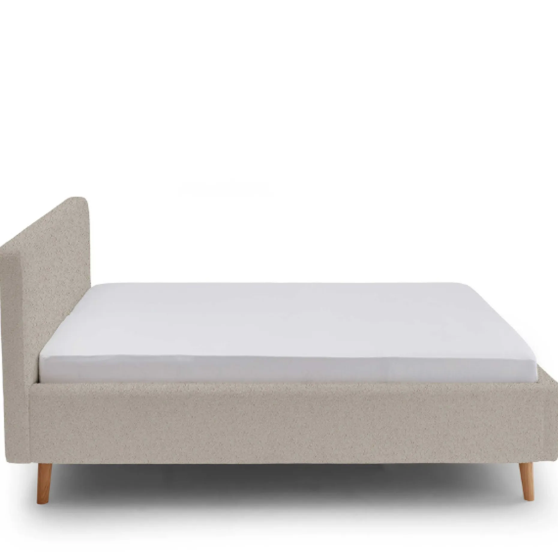 Doppelbett Dalila 160x200cm Teddy Stoff mit Lagerung - beige