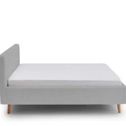 Doppelbett Dalila 180x200cm Teddy-Stoff mit Stauraum - grau