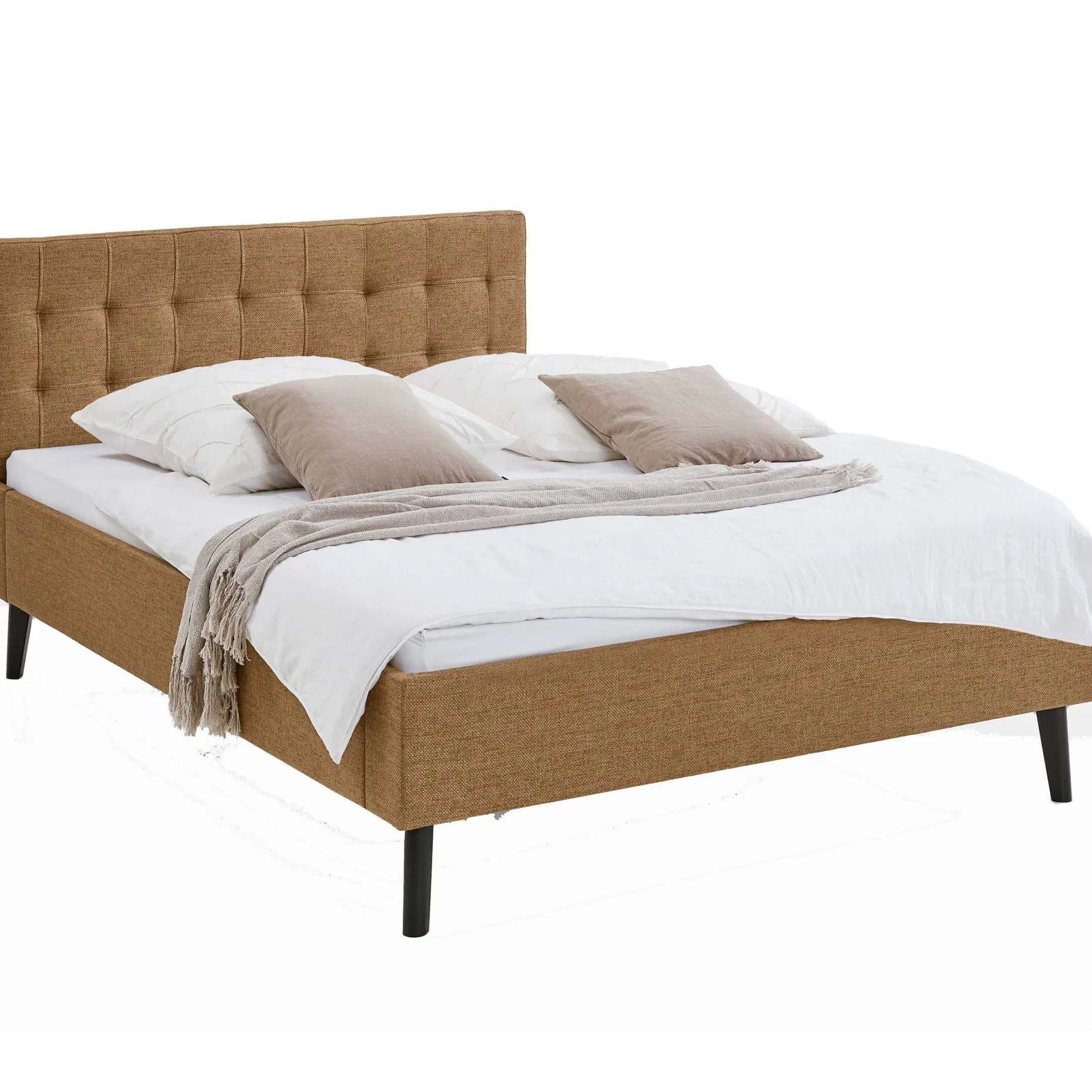 Doppelbett Empire | 140 x 200 cm | Ockerfarbenes Design