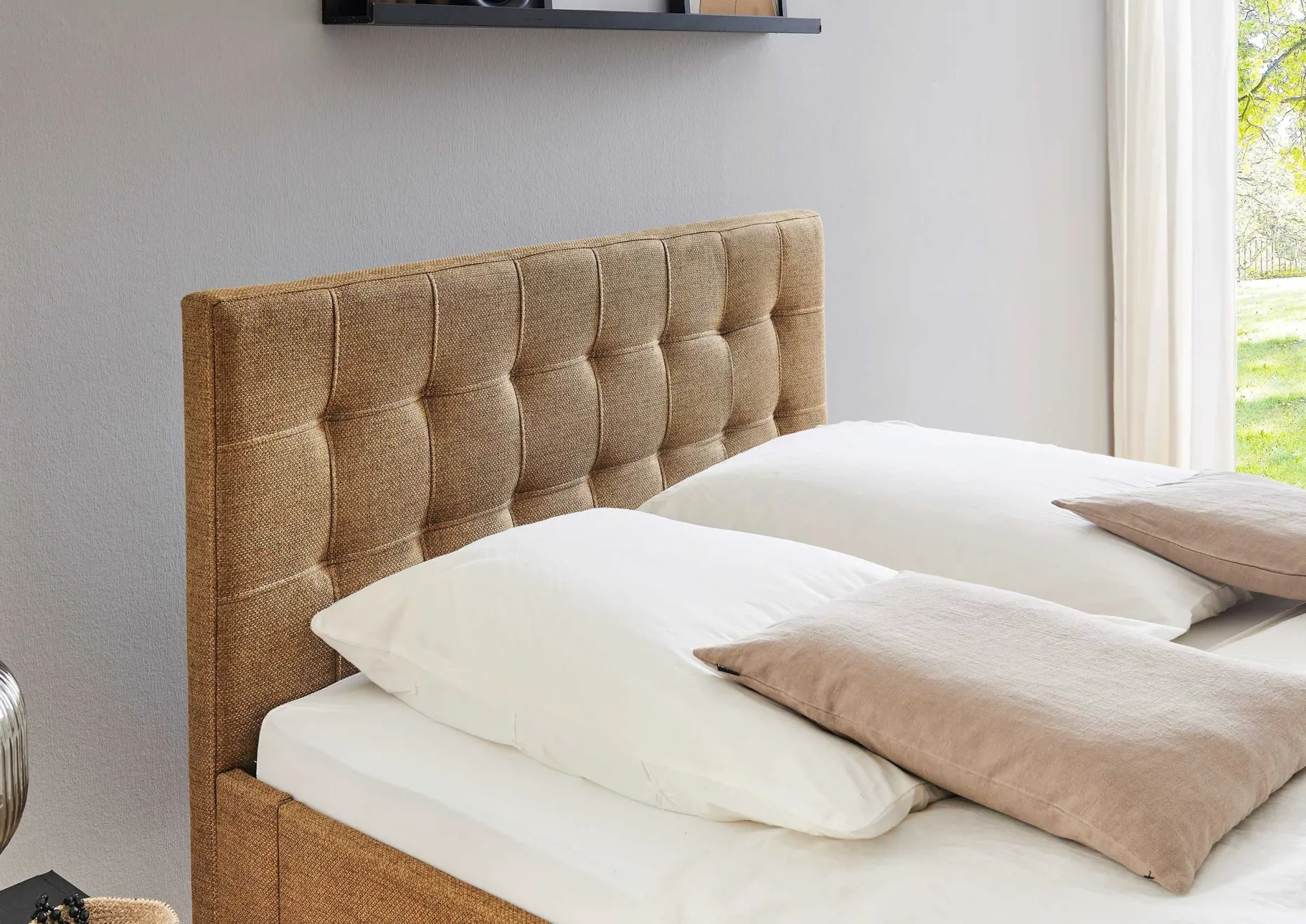 Doppelbett Empire | 140 x 200 cm | Ockerfarbenes Design