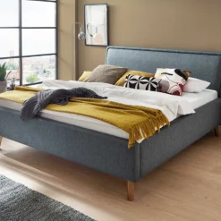 Doppelbett Estee 160x200cm - blau/eiche