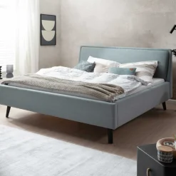 Doppelbett Estee 160x200cm - eisblau/schwarz
