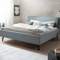 Doppelbett Estee 160x200cm - eisblau/schwarz