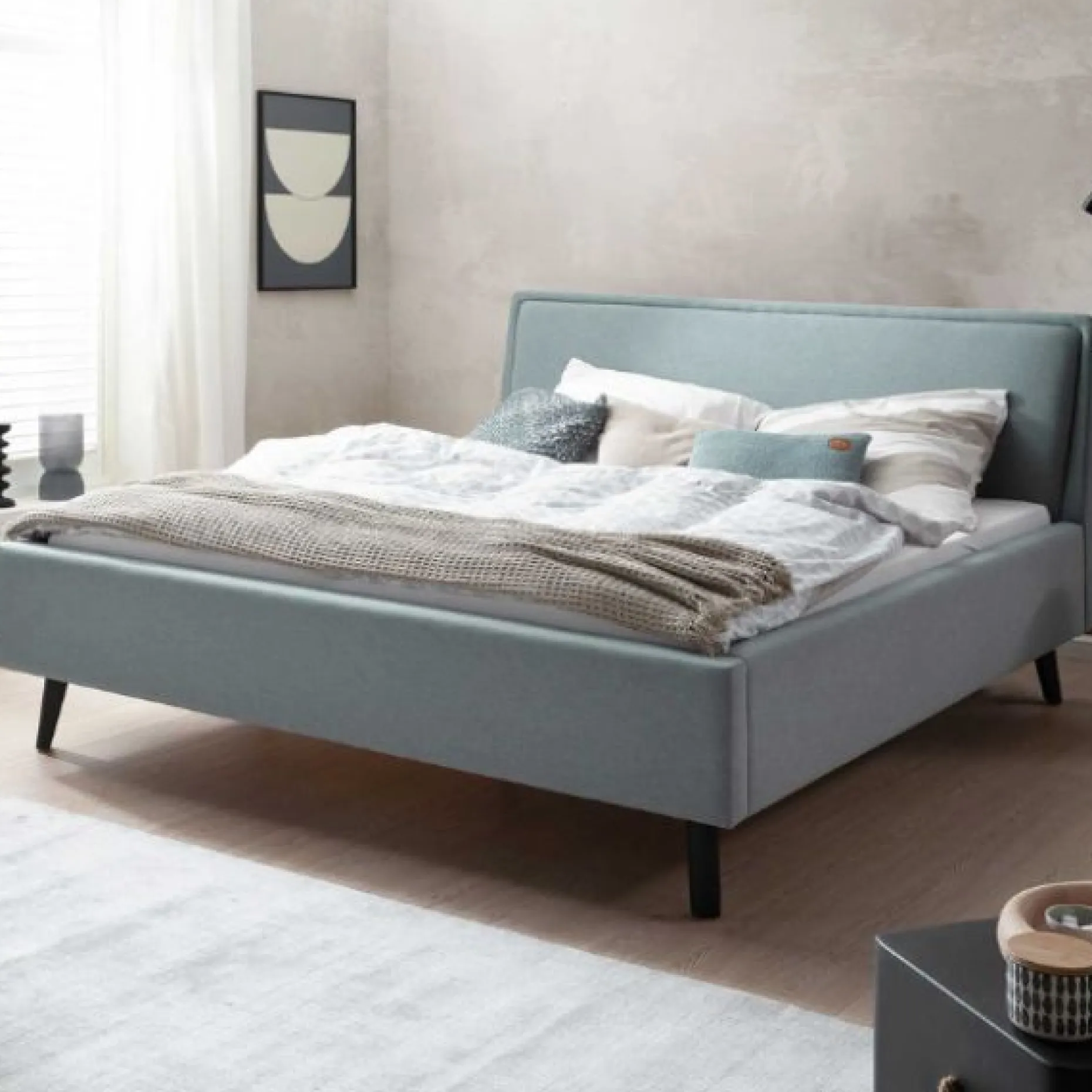 Meise Doppelbett Estee 180x200cm - eis/schwarz