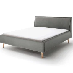 Doppelbett Estee 160x200cm - hellgrau/Eiche