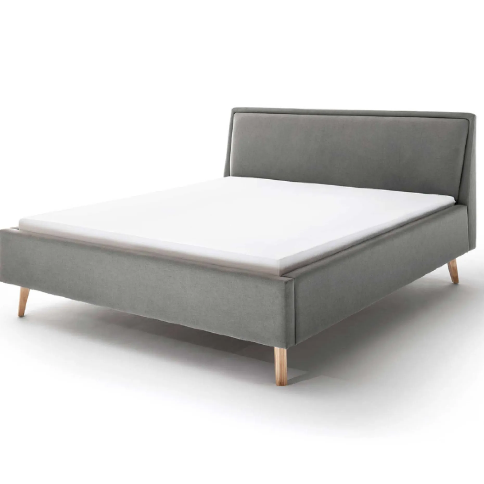 Doppelbett Estee 160x200cm - hellgrau/Eiche