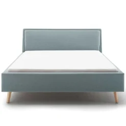 Doppelbett Estee 140x200cm mit Stauraum - Eisblau/Eiche