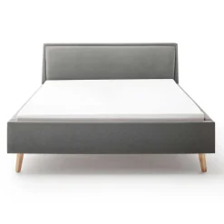 Doppelbett Estee 140x200cm mit Stauraum - hellgrau/ocker