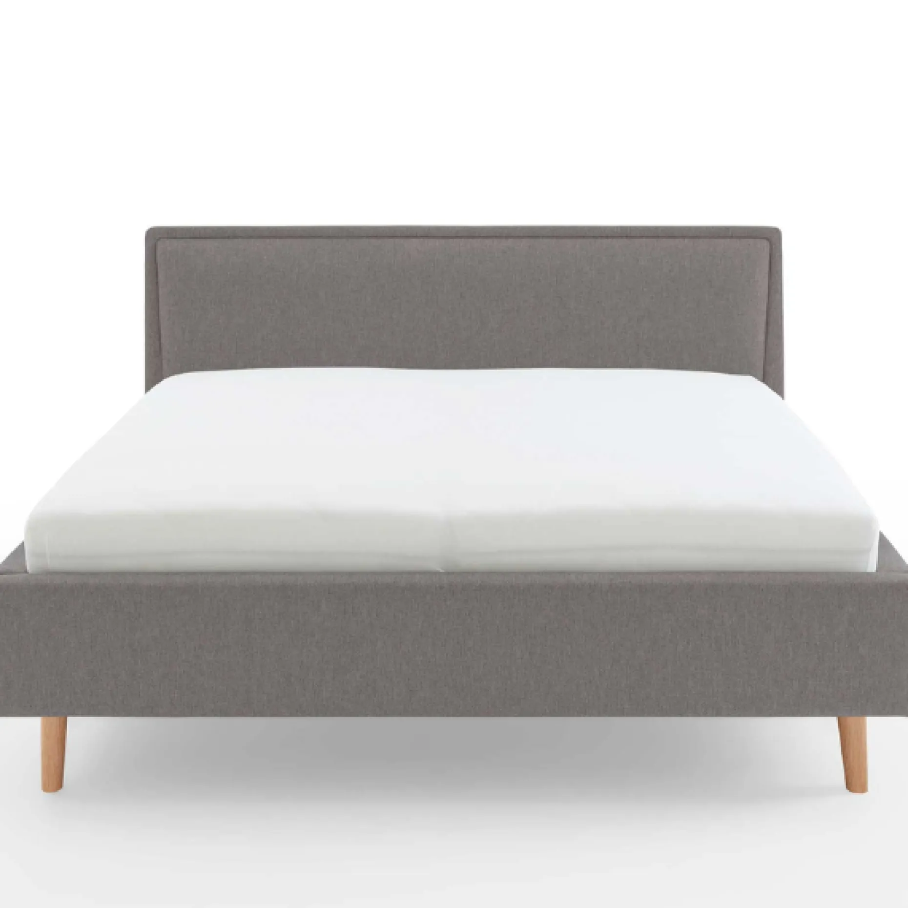 Doppelbett Estee 160x200cm mit Stauraum - hellgrau/Eiche