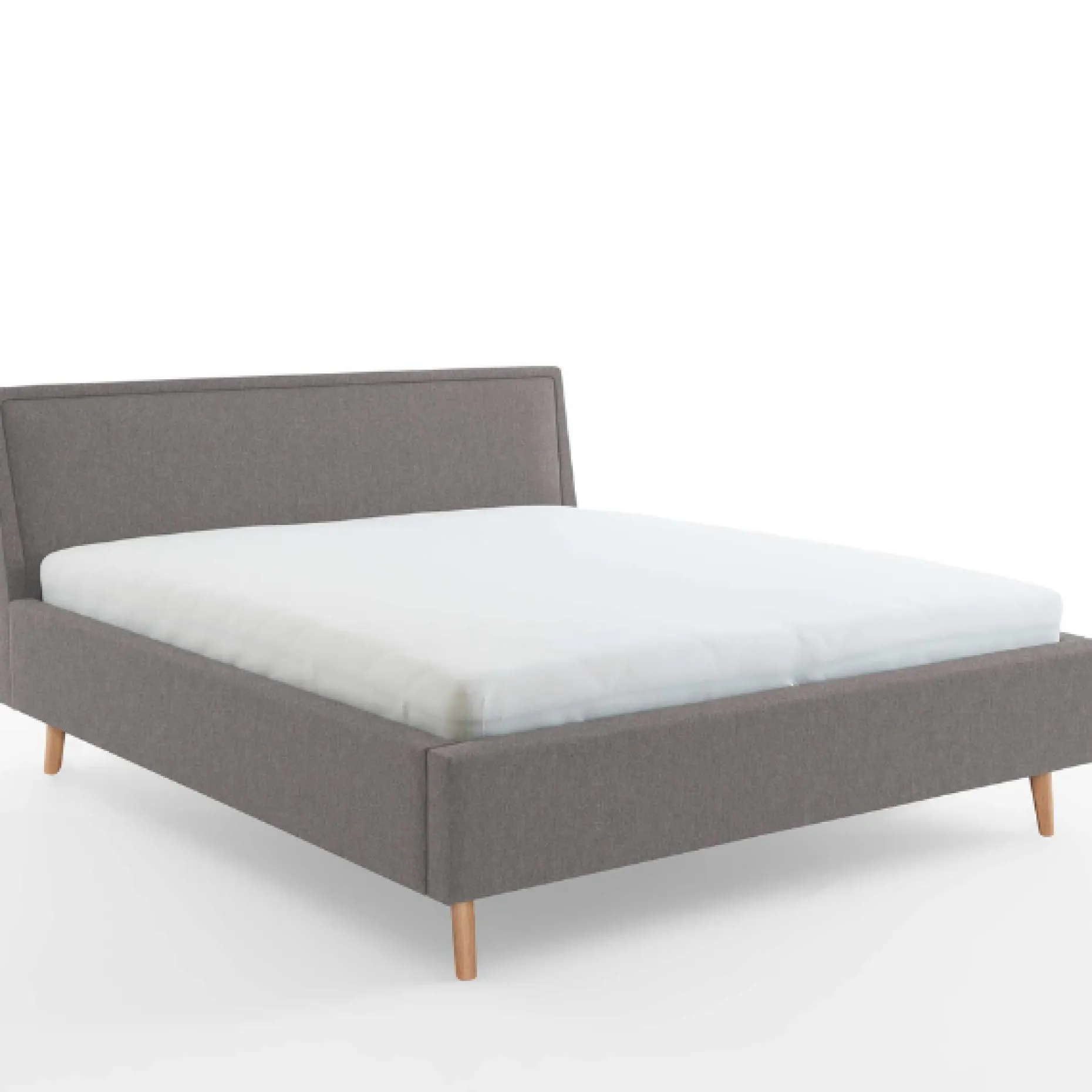 Doppelbett Estee 160x200cm mit Stauraum - hellgrau/Eiche