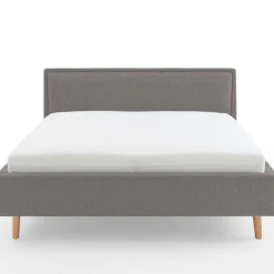 Doppelbett Estee 180x200cm mit Stauraum - hellgrau/ocker