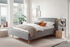 Doppelbett Estee 140x200 mit Stauraum - grau/ocker