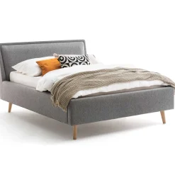 Doppelbett Estee 140x200 mit Stauraum - grau/ocker