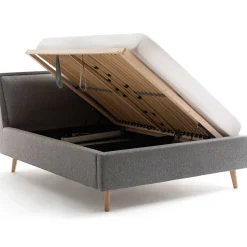 Doppelbett Estee 140x200 mit Stauraum - grau/ocker