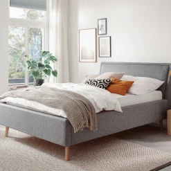 Doppelbett Estee 140x200 mit Stauraum - grau/ocker