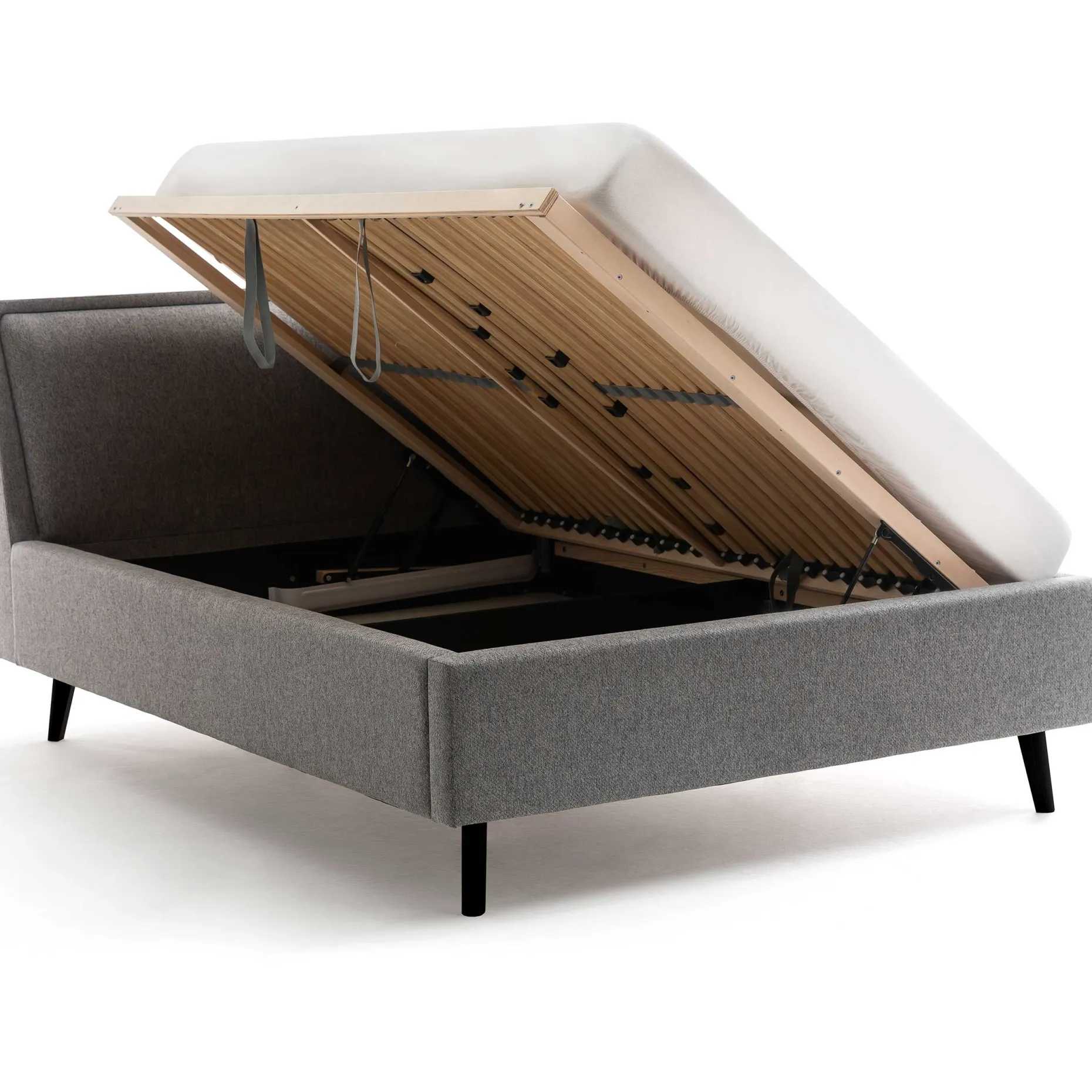 Doppelbett Estee 140x200 mit Stauraum - grau/schwarz