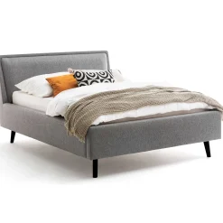 Doppelbett Estee 140x200 mit Stauraum - grau/schwarz