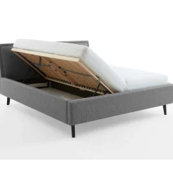 Doppelbett Estee 180x200 mit Stauraum - grau/schwarz