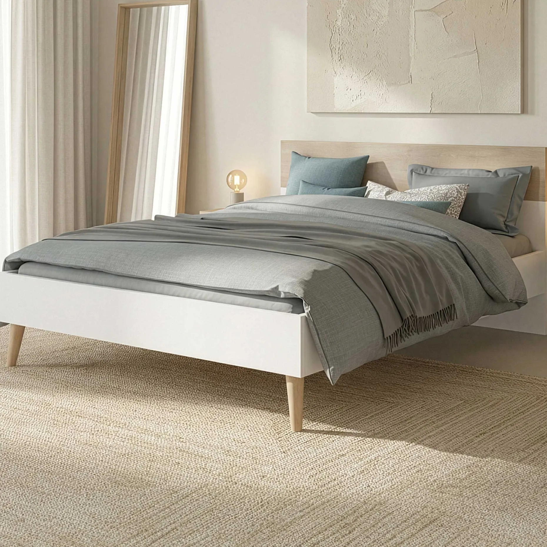 Doppelbett Hardy 160x200 - Molke/Eiche