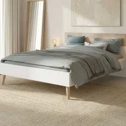 Doppelbett Hardy 140x190 - weiß/Eiche
