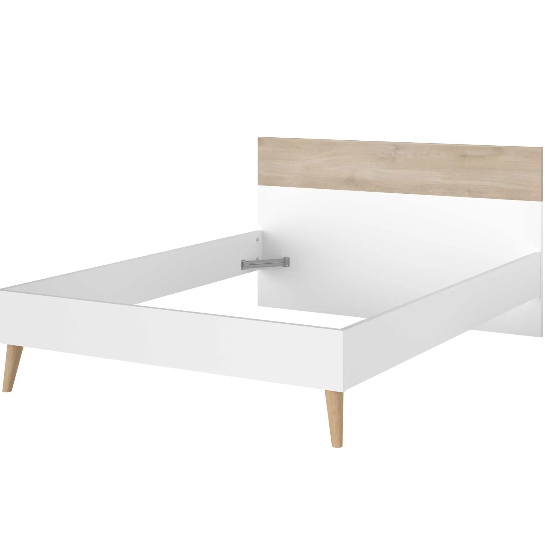 Doppelbett Hardy 140x190 - weiß/Eiche