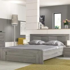 Doppelbett Hayden mit Schublade 140x190 - Eiche hellgrau