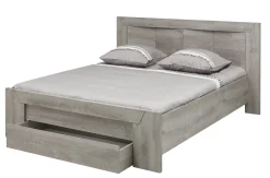 Doppelbett Hayden mit Schublade 140x200 - Eiche hellgrau