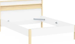 Doppelbett Heva - 140x190/200cm - weiß/Eiche Dekor