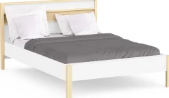 Doppelbett Heva - 140x190/200cm - weiß/Eiche Dekor