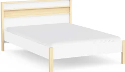 Doppelbett Heva - 140x190/200cm - weiß/Eiche Dekor
