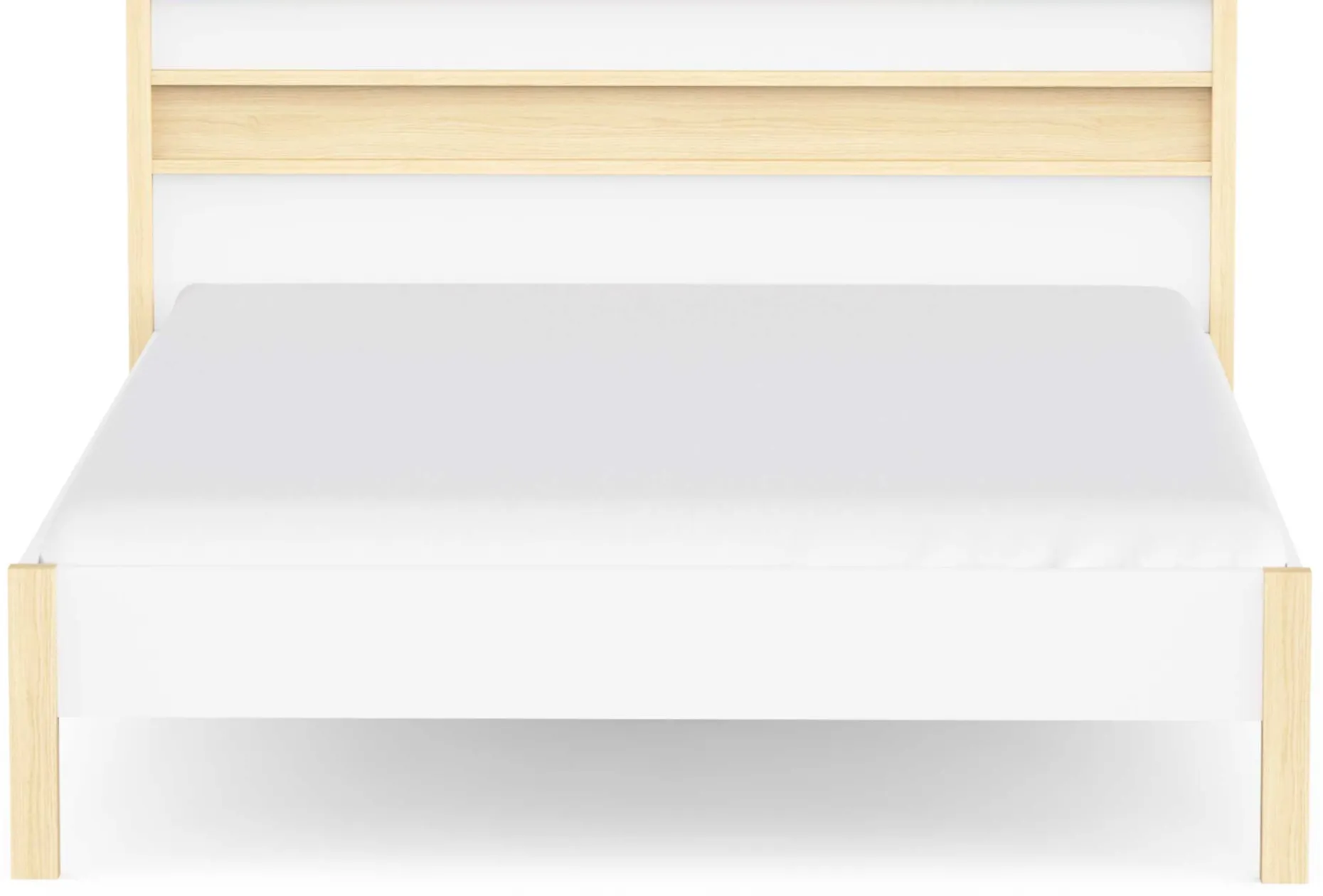 Doppelbett Heva - 160x200cm - weiß/Eiche Dekor