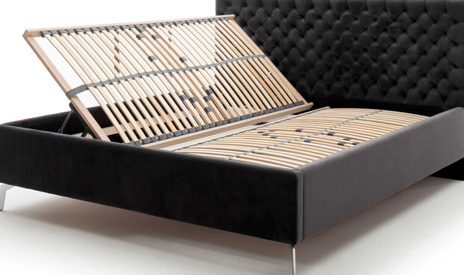 Doppelbett Janice mit Stauraum 180x200cm - schwarz