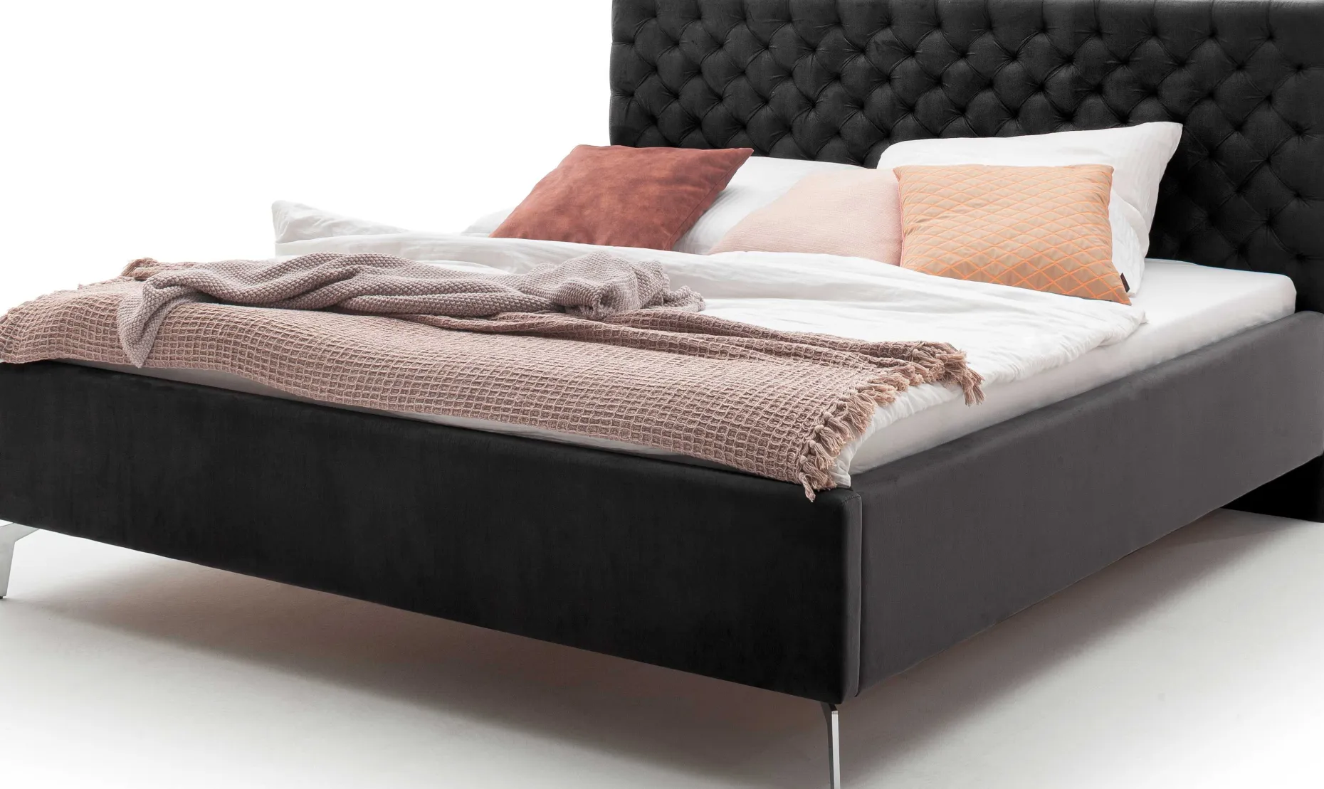 Doppelbett Janice mit Stauraum 180x200cm - schwarz