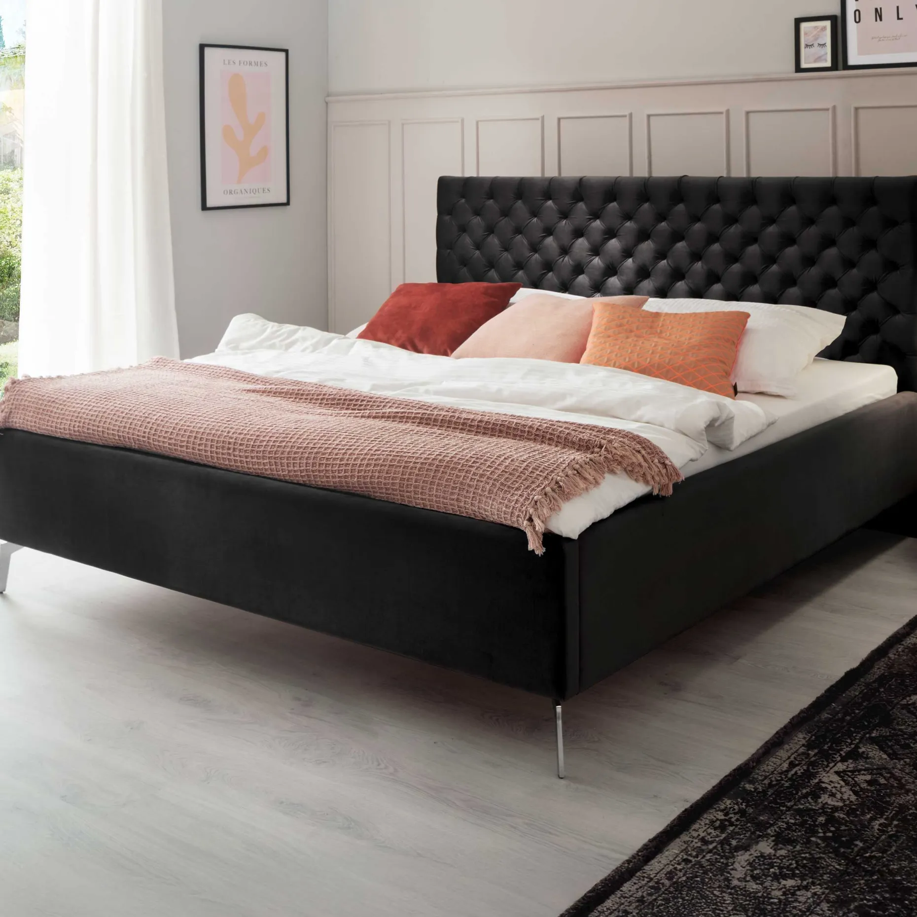 Doppelbett Janice mit Stauraum 180x200cm - schwarz