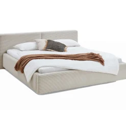 Doppelbett Kubrik 180x200cm mit Stauraum Rippe Samt - beige