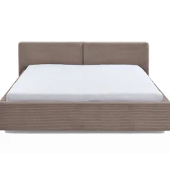 Doppelbett Kubrik 180x200cm Rippensamt - taupe