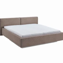 Doppelbett Kubrik 180x200cm Rippensamt - taupe