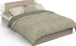 Doppelbett Liva - 160x200cm - mit Stauraum - weiß/Eiche Dekor