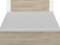 Doppelbett Liva - 160x200cm - mit Stauraum - weiß/Eiche Dekor