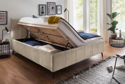 Doppelbett Lizzie 180x200cm mit Stauraum - beige