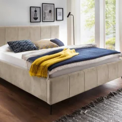Doppelbett Lizzie 180x200cm mit Stauraum - beige