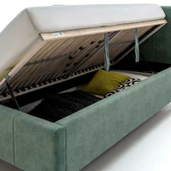 Doppelbett Lizzie 160x200cm mit Stauraum - grün