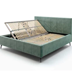 Doppelbett Lizzie 180x200cm mit Stauraum - grün