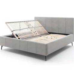 Doppelbett Lizzie 160x200cm mit Stauraum - grau
