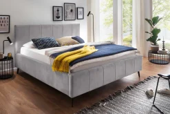 Doppelbett Lizzie 160x200cm mit Stauraum - grau