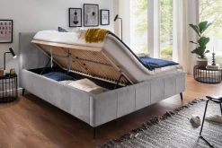 Doppelbett Lizzie 180x200cm mit Stauraum - grau