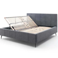 Doppelbett Lizzie 160x200cm mit Stauraum - anthrazit