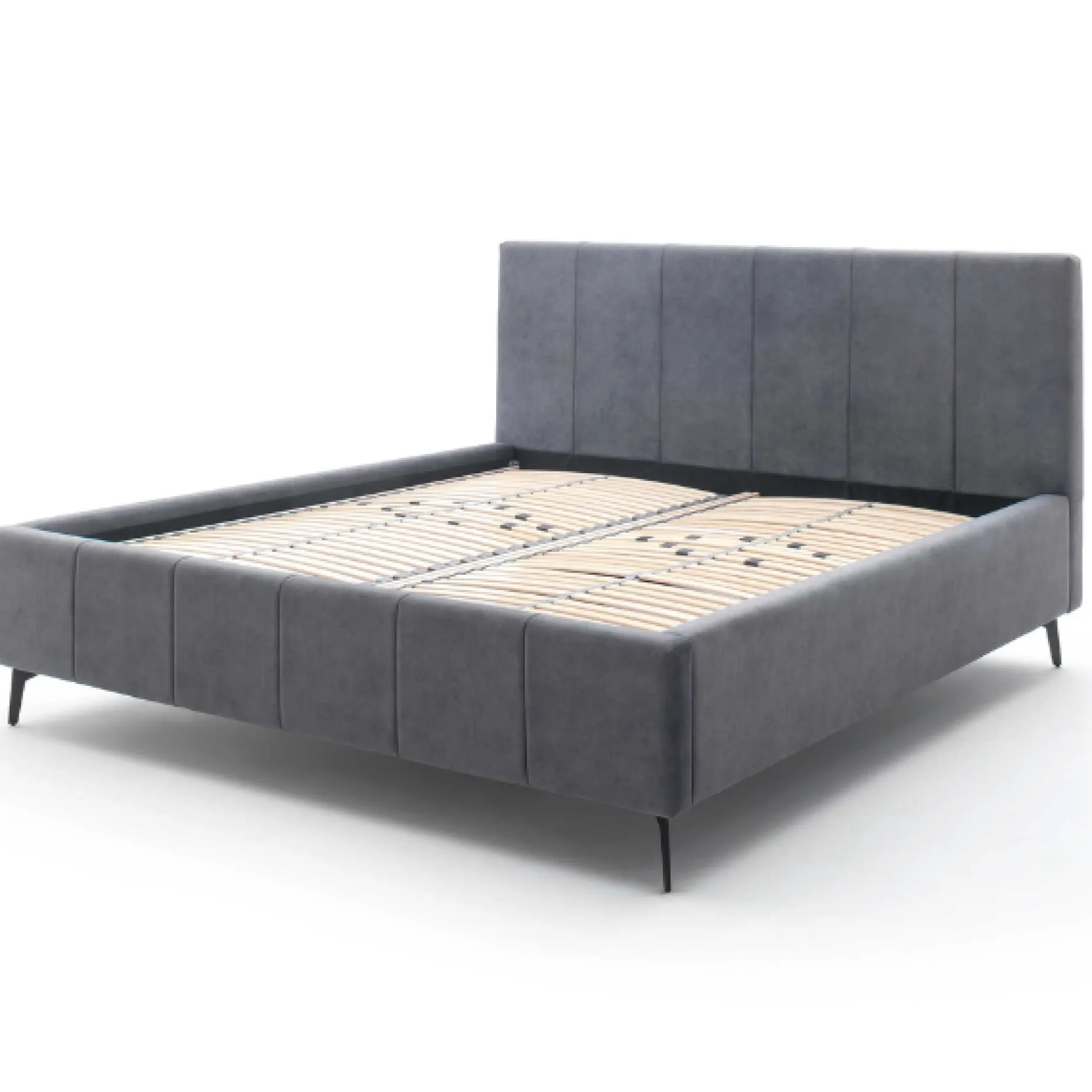 Doppelbett Lizzie 160x200cm mit Stauraum - anthrazit