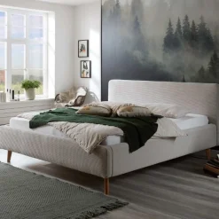 Doppelbett Madras 180x200cm Rippensamt - beige
